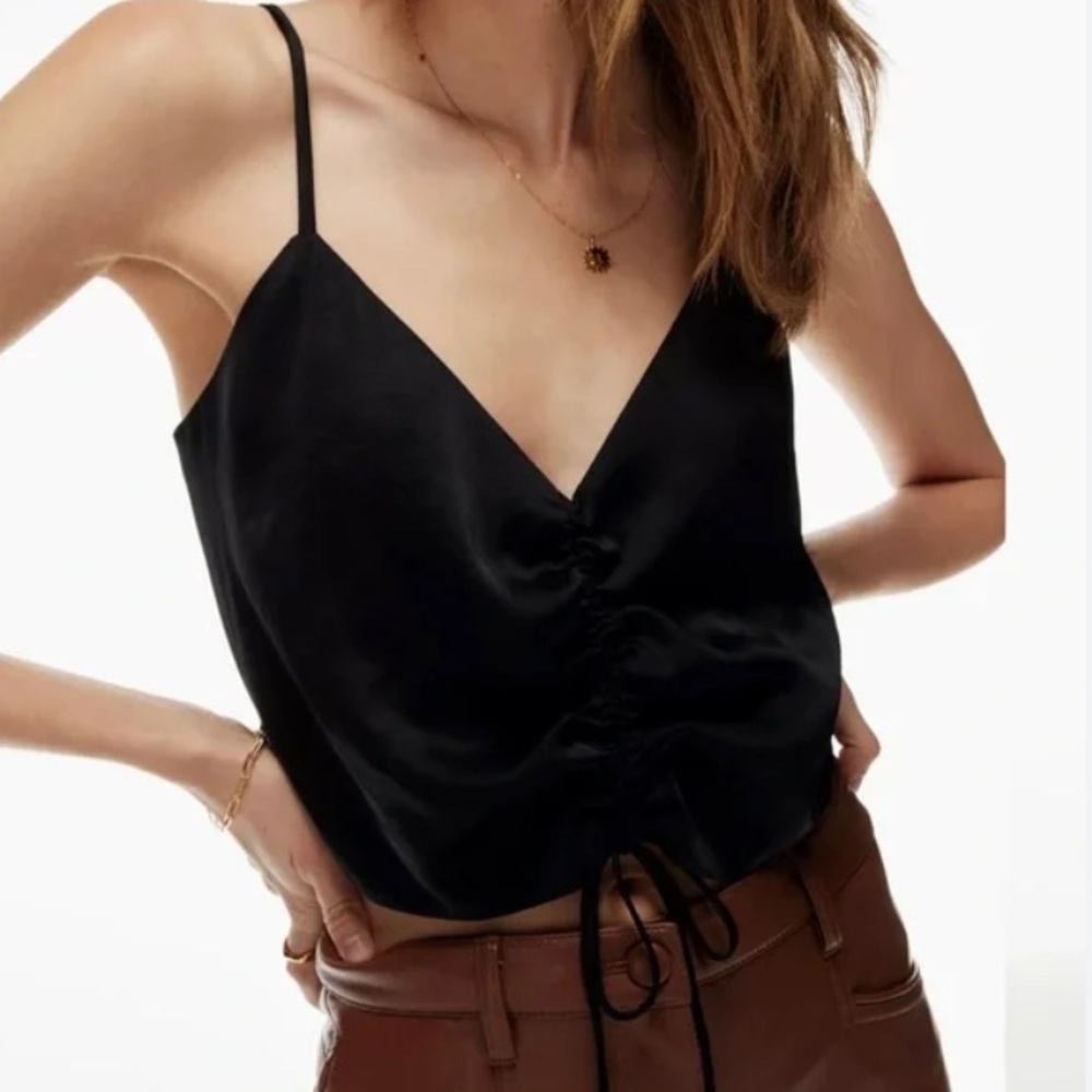 Aritzia Wilfred Verso Black Satin Cami